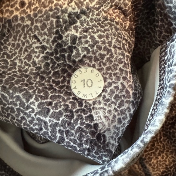 Lululemon Fast Free Crop Kindred Spirit Gray/ White Multi Jogging Legging Sz 10 - Picture 6 of 7